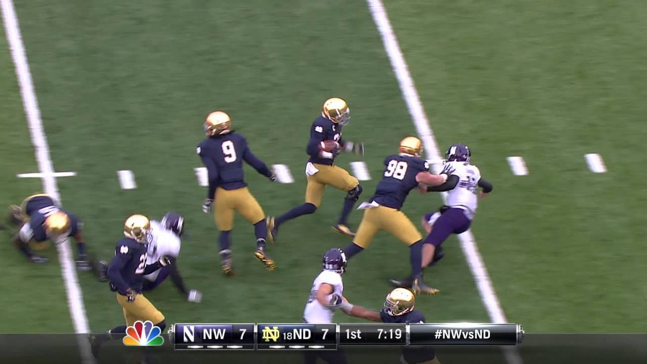 FB - Collinsworth Fumble Recovery TD #NDQuickPlays