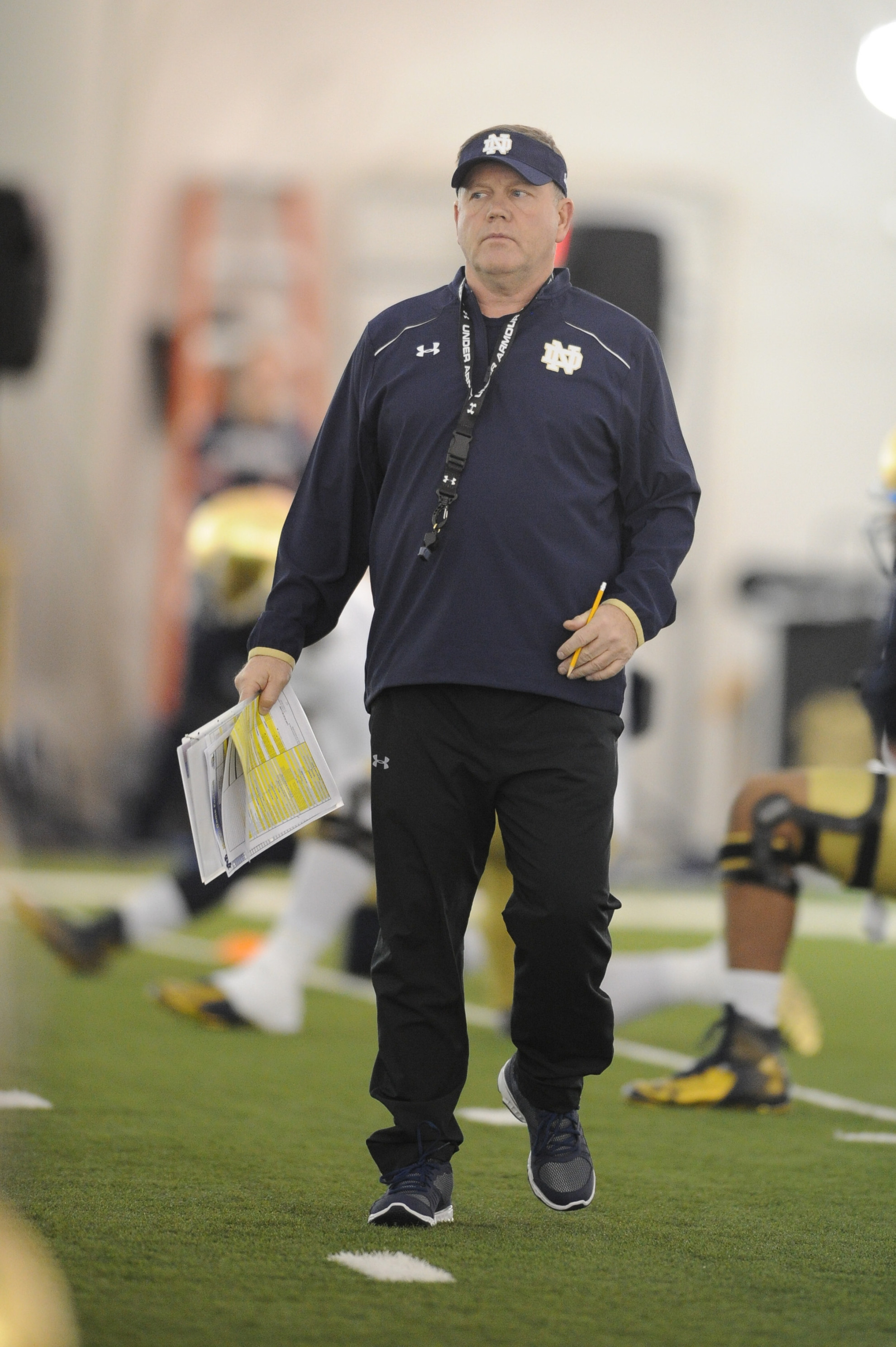 Notes From Nashville – Day Three Brian Kelly kept a mindful eye on Sunday's practice at the Tennessee Titans' indoor facility.