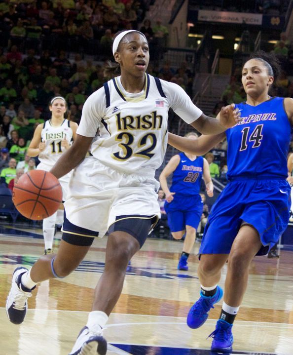 Sophomore guard Jewell Loyd scored a (then) season-high 19 points in Notre Dame's 76-64 win at UCLA last year.