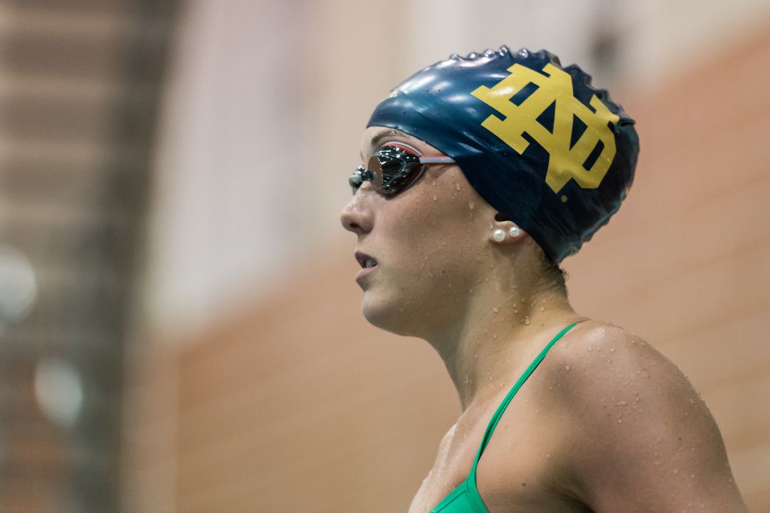 Ella Moynihan claimed the second-fastest 800 free relay lead split in Notre Dame history Wednesday night.