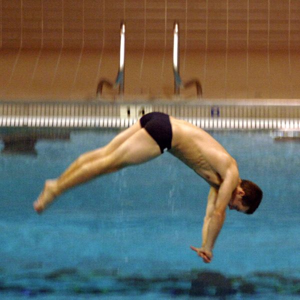 Junior Michael Bulfin took first in both diving events Friday against Louisville.