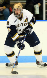 Irish Move To #5/#4 In College Hockey Polls After Splitting With Michigan State. Defenseman Tom Sawatske and his partners on the blue line have helped the Irish to the best goals against in the nation - 1.17 - through the first 12 games.