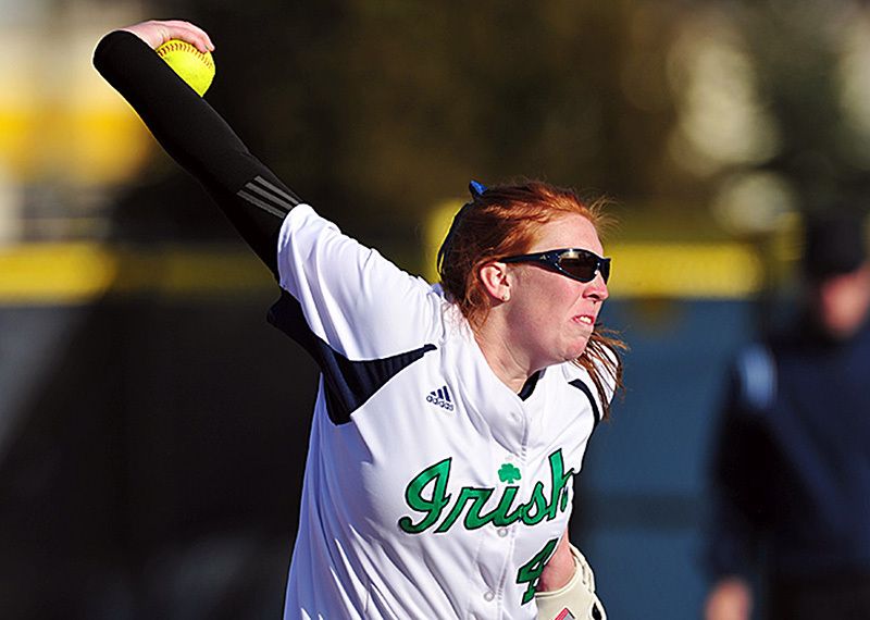 Laura Winter became the sixth pitcher in Notre Dame history to surpass 700 career strikeouts Tuesday at Michigan State