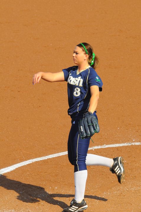 Brittney Bargar picked up another win from the circle for the Irish on Saturday at Villanova.