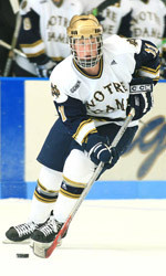 Irish Moves Into National Rankings For First Time Since End of 2003-04 Season Sophomore Erik Condra scored the game-tying goal in the CCHA title game versus Michigan to lead Notre Dame to a 2-1 win at Joe Louis Arena.
