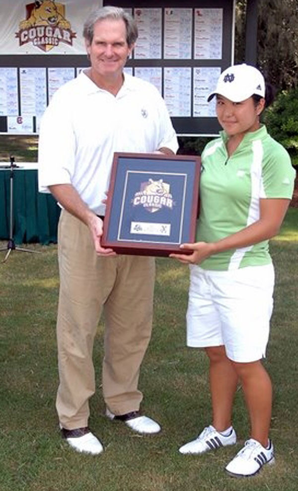 Notre Dame Freshman And Course Receive Honors Freshman So-Hyun Park has four top-five finishes this season.