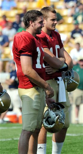 Football Practice Update – Thursday, Aug. 27 Notre Dame QBs Football