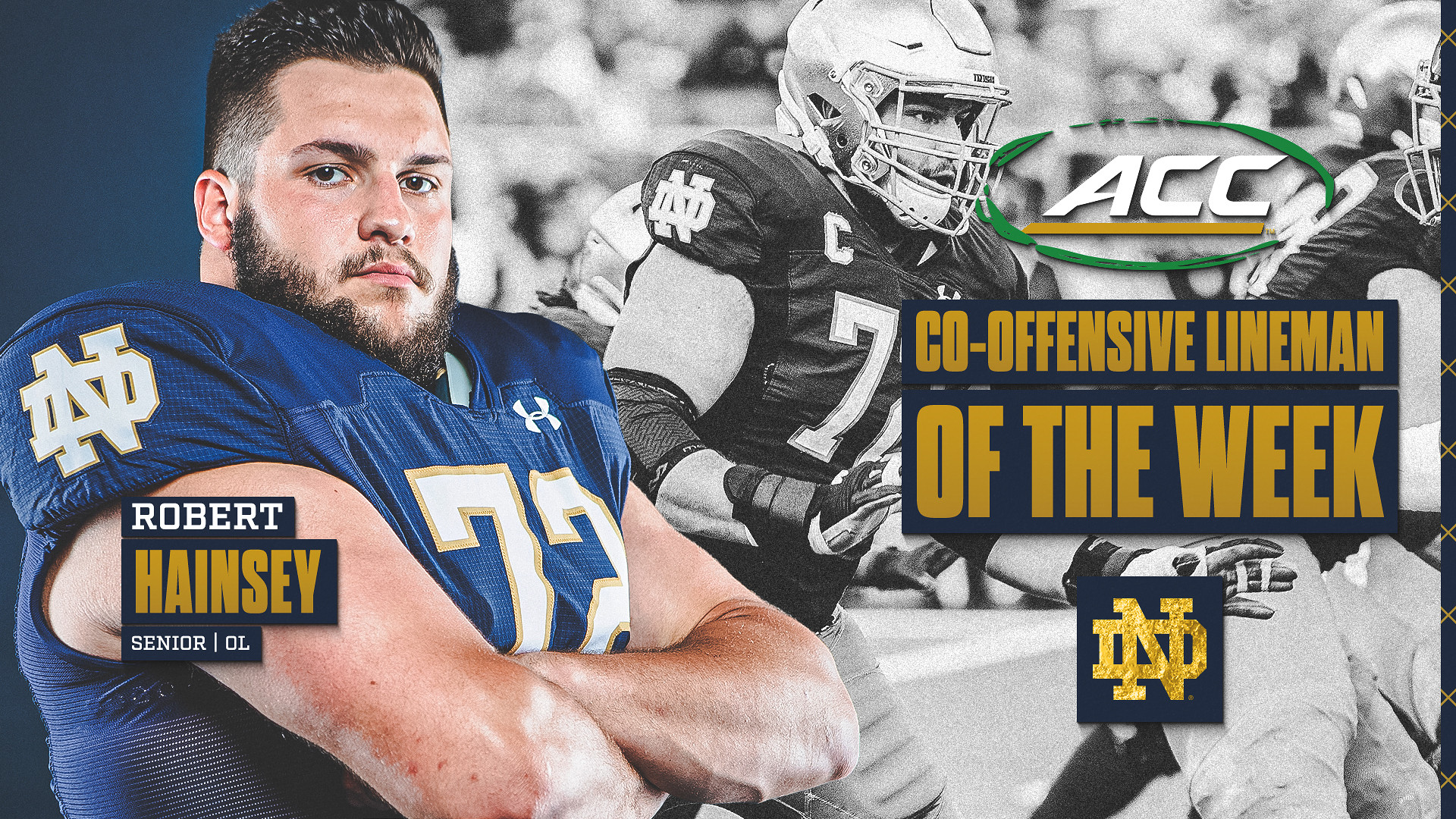 Hainsey Named ACC co-Offensive Lineman of the Week Hainsey Named ACC co-Offensive Lineman of the Week