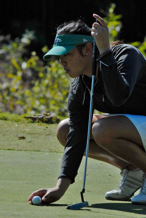 Kristina Nhim and Ashley Armstrong are tied for first after two rounds at the Pure Silk Collegiate Team Championship.