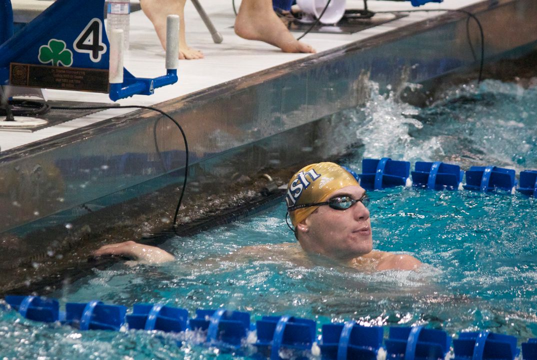 Senior Frank Dyer was victorious in all four events he raced in during Saturday's dual meet against Wisconsin