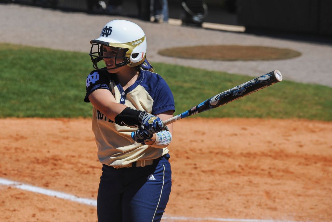 Junior Katey Haus had three RBI to spark Notre Dame's rally in a 9-6 win over Virginia Tech on Friday