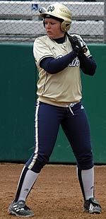 Freshman Erin Glasco hit a walk-off single in game one to cap Notre Dame's three-run rally, then hit her first career home run in game two during Notre Dame's doubleheader sweep of Villanova on Saturday, April 22.