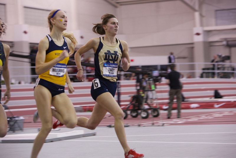 Notre Dame graduate Rebecca Tracy was an All-American on the track and in the classroom in 2013.