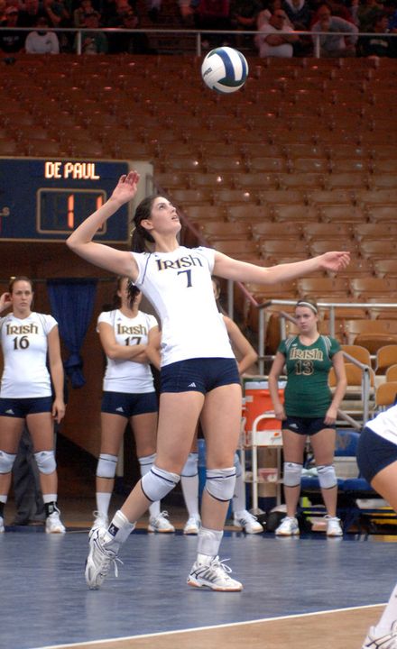 A middle blocker from Monument, Colo., Sciacca is in her first year with the Irish.