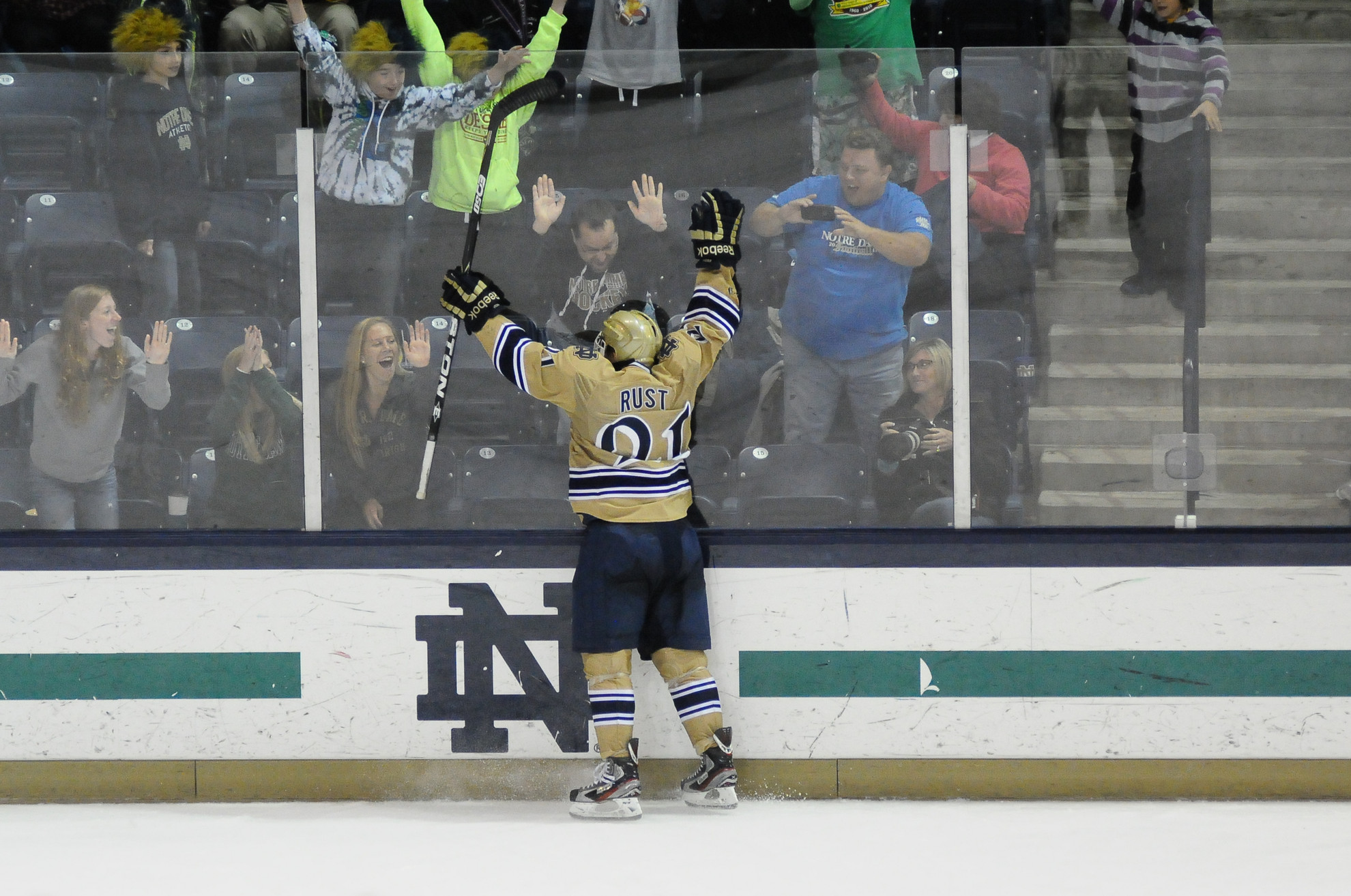 Irish Hockey Returns To CCHA Action At Michigan State This Weekend Junior right wing Bryan Rust is tied for second on the Irish roster in scoring with 15 points. He has more points this season in 19 games than he did a year ago (11) in 40 contests.