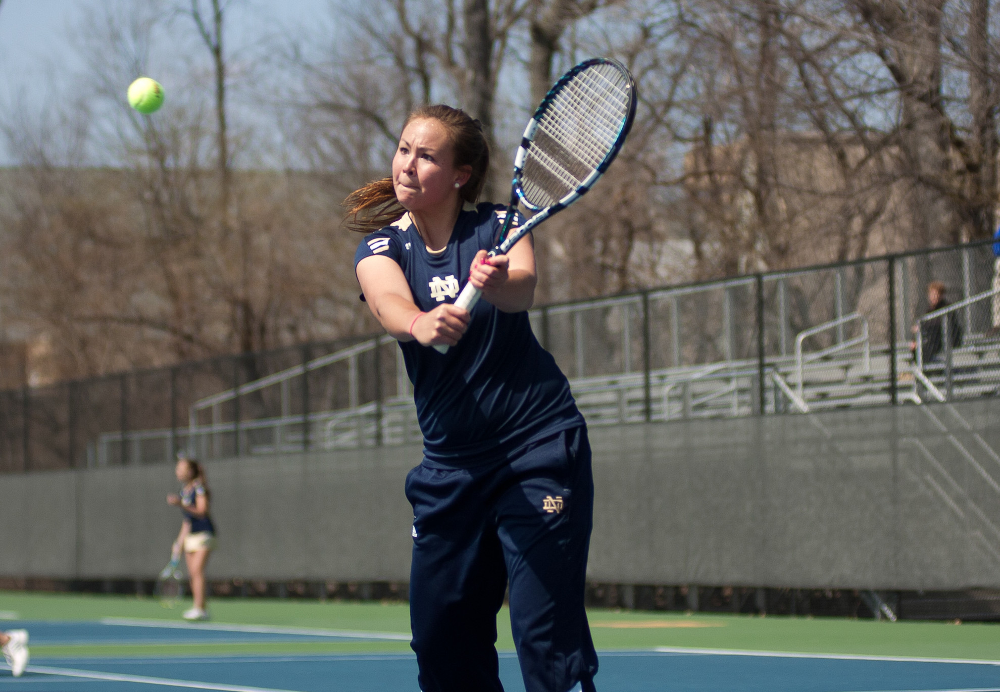 Memphis Withstands Irish Charge On Senior Day Senior Chrissie McGaffigan was a double-winner for Notre Dame in Sunday's match against Memphis