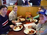 Divers Tell Tales Of Dublin In Second Ireland Diary At the Little Chef restaurant, (clockwise from bottom left) diving coach Caiming Xie, Meghan Perry-Eaton, Tara Hyer, and Chris Kane.