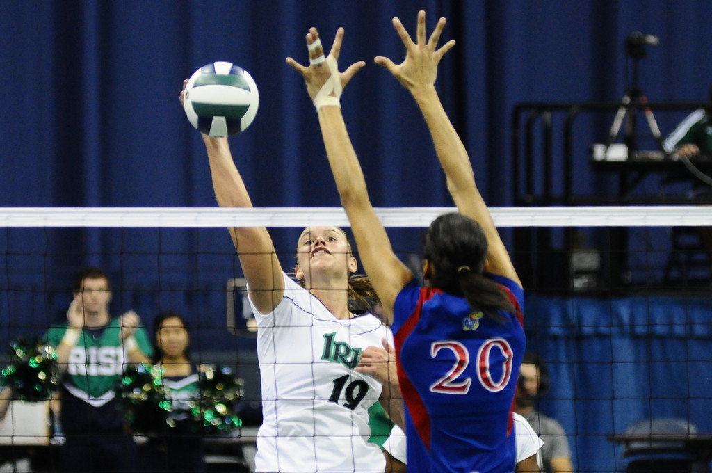 Notre Dame Volleyball vs. Kansas Notre Dame, Ind. (Purcell Pavilion) W, 3-1