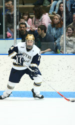 No. 6/6 Notre Dame Meets No. 9/10 Michigan State In Home-And-Home Crucial CCHA Series Senior defenseman Brock Sheahan heads a stingy Irish defense that is allowing 1.92 goals per game. He leads the irish with a +14 plus/minus this season.