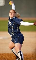 Carrie Wisen pitched the final three innings of Notre Dame's 7-0 loss to Loyola Marymount in Friday, giving up two runs.