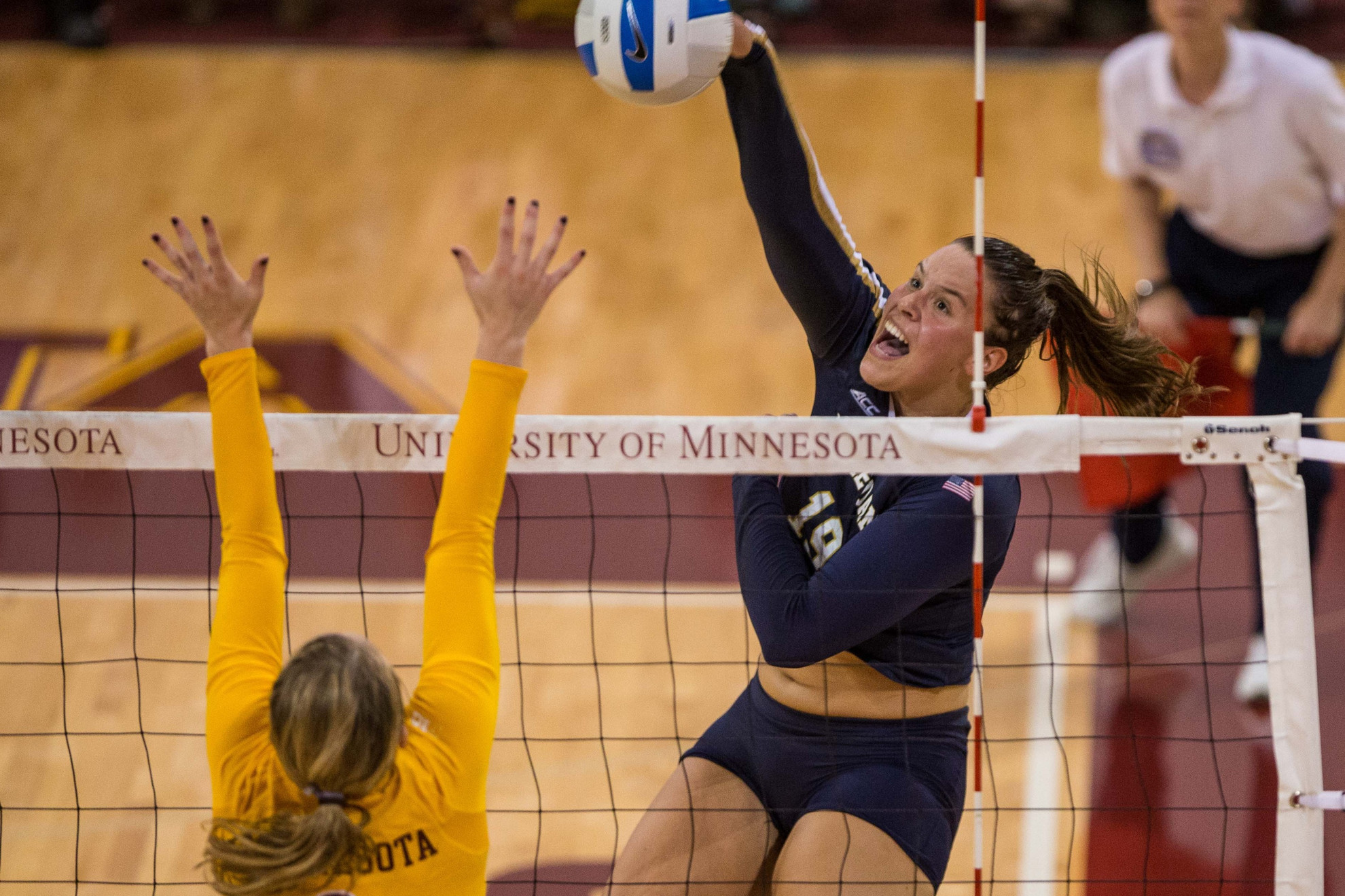 Irish Fall To TCU In Four Sets Senior Jeni Houser led the Irish in kills (7), service aces (2) and blocks (3) in Friday night's loss to Clemson.