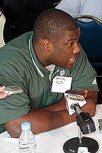 Notre Dame Player Quotes – Spring Football Media Day Brandon Hoyte answers questions from the media day during Notre Dame's spring football media day on March 22, 2005.