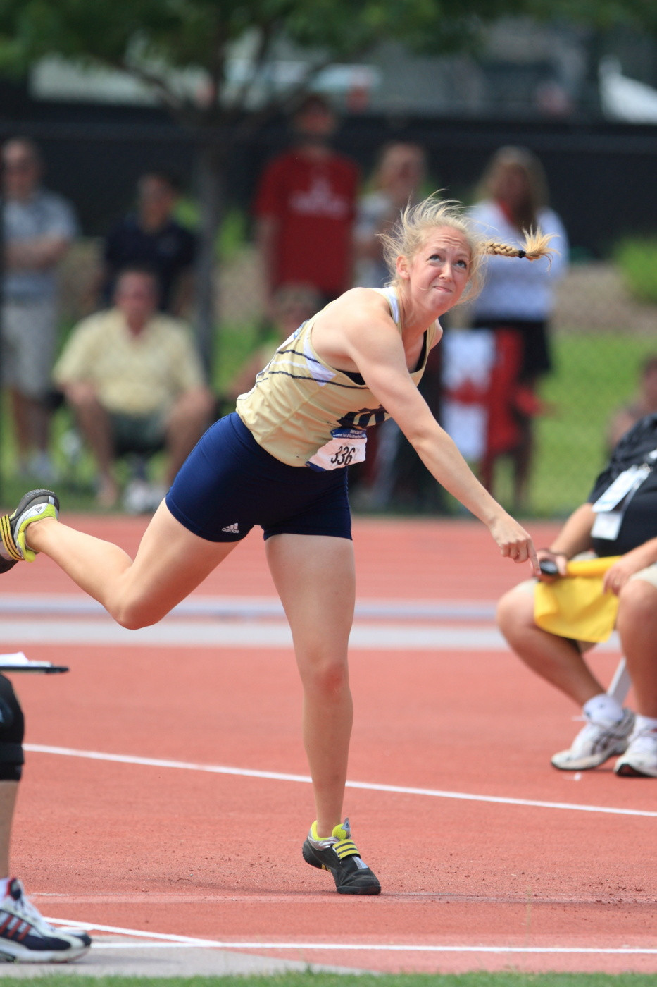 Shattering Stereotypes Senior javelin thrower Elise Knutzen calls last year's career-long throw of 45.62 meters at the NCAA Mideast Regional her greatest athletic achievement at Notre Dame.