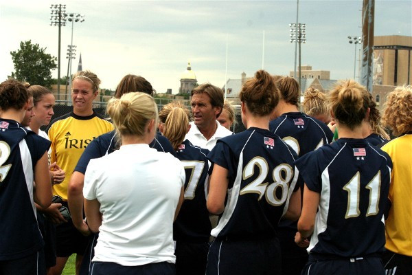 Irish Women’s Soccer Coach Randy Waldrum Signs Contract Extension Randy Waldrum's first seven Notre Dame teams have combined to win 85-percent of their games while winning six BIG EAST titles and advancing to the NCAA College Cup semifinals three times, including an NCAA championship season in 2004 (photo by Pete LaFleur).
