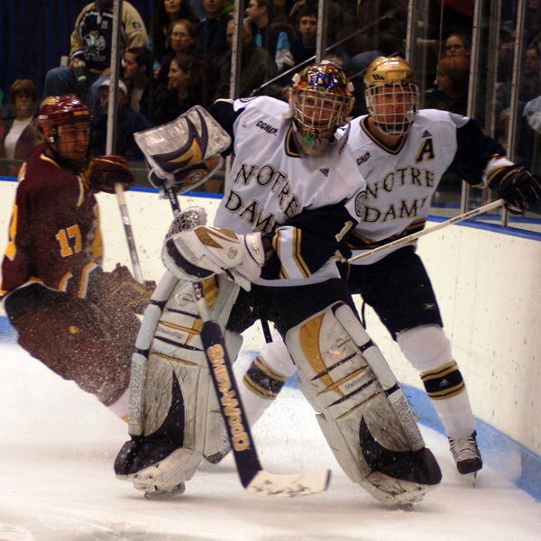 Jordan Pearce made 20 saves in the 3-1 loss to Ohio State on February 22.