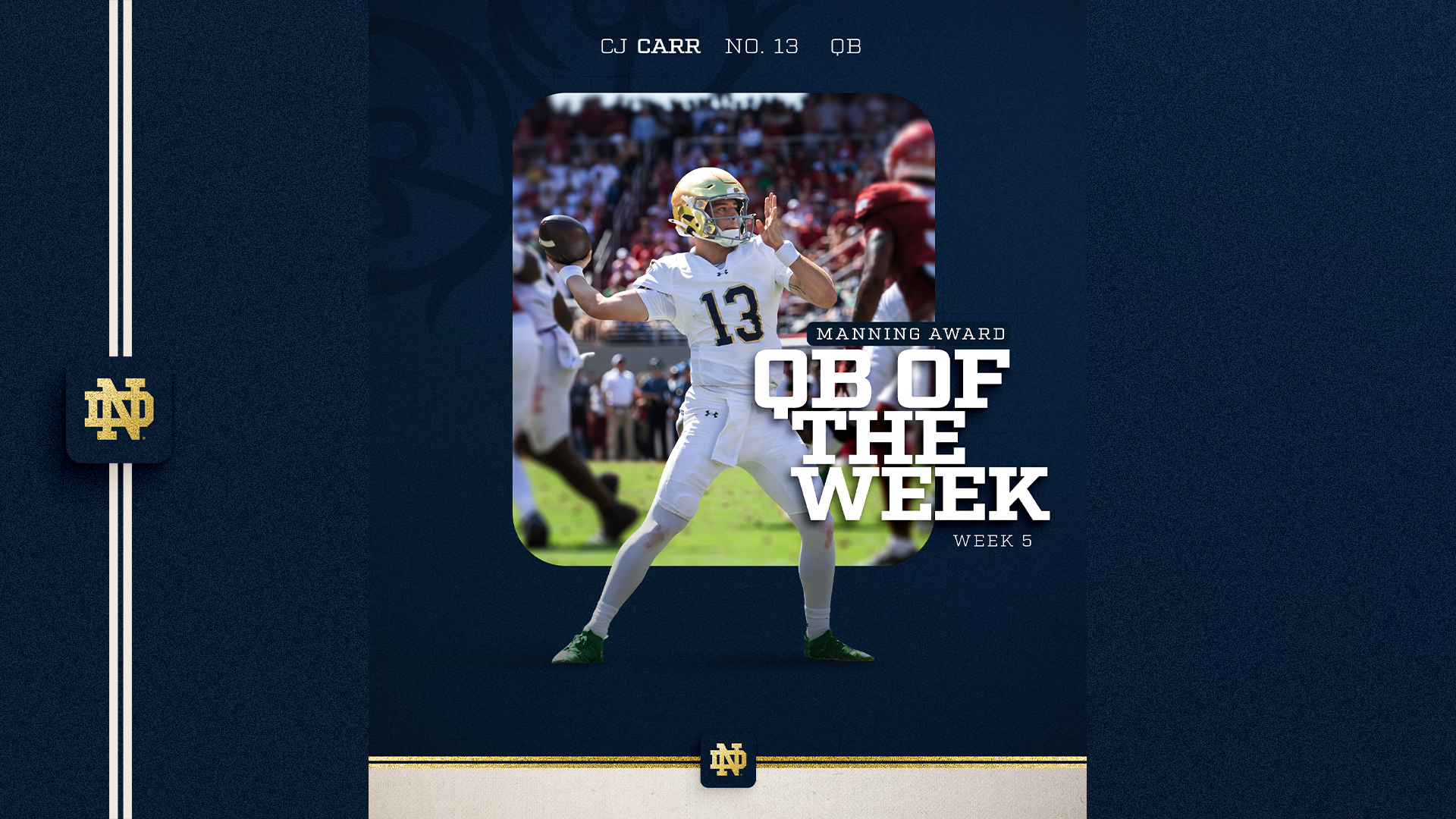 Carr Earns Manning Award Quarterback of the Week Honor Carr Earns Manning Award Quarterback of the Week Honor