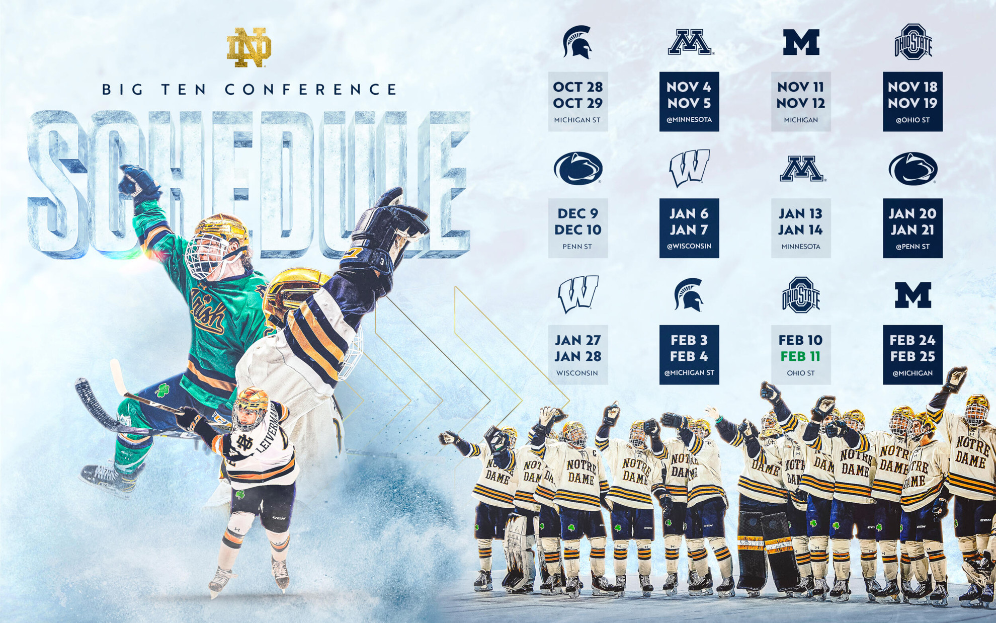 Irish Release 2022-23 Big Ten Hockey Schedule Irish Release 2022-23 Big Ten Hockey Schedule