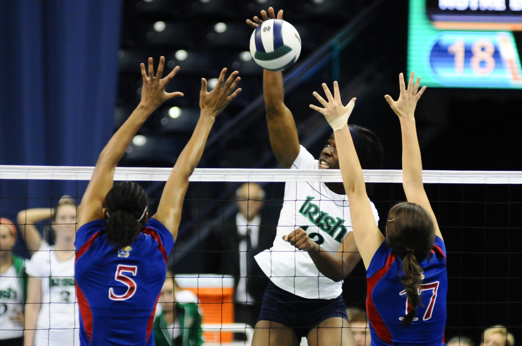 Notre Dame Volleyball vs. Kansas Notre Dame, Ind. (Purcell Pavilion) W, 3-1