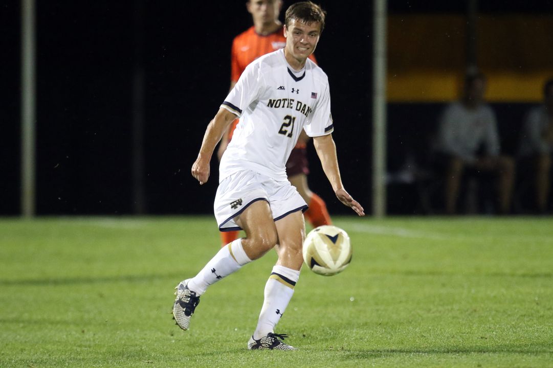 Thomas Ueland shared the Notre Dame shots lead (3) in a narrow defeat at Louisville on Friday