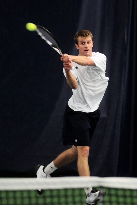 David Anderson (above) teamed with Daniel Stahl to clinch the doubles point.