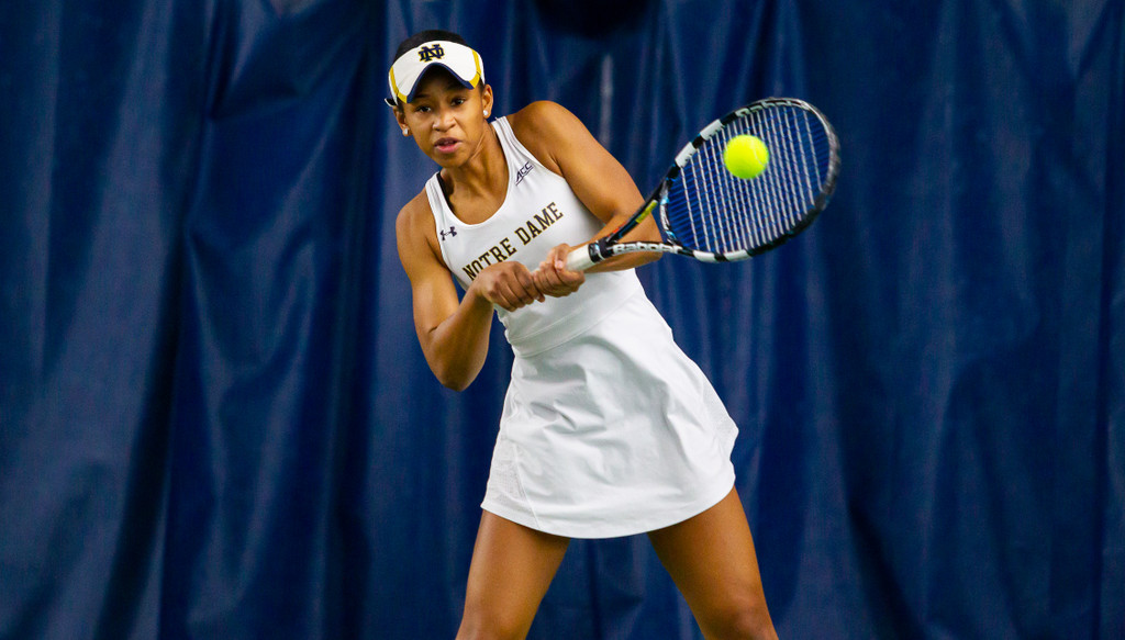 Zoe Spence during the ACC match between University of Notre Dame vs. University of Louisville at Eck Center on March 8, 2019 in South Bend, Indiana.