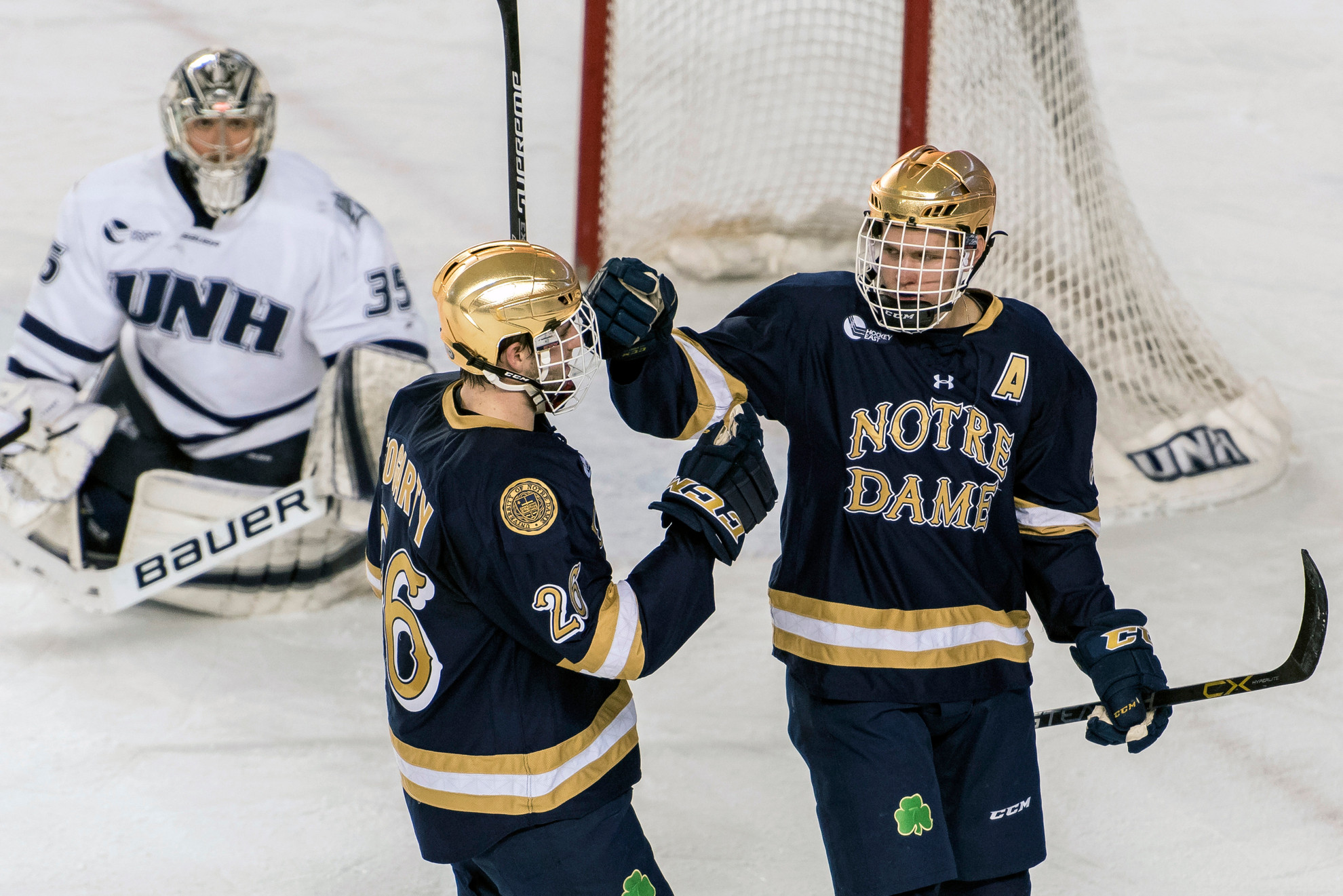 #13 Notre Dame Upends UNH 5-1 To Extend Unbeaten Streak Mario Lucia now has 57 career goals for the Irish.