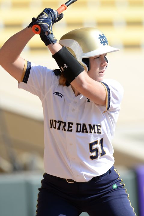 Senior Cassidy Whidden smashed her third career grand slam, finishing the day with seven total RBI in a pair of Notre Dame wins on Saturday