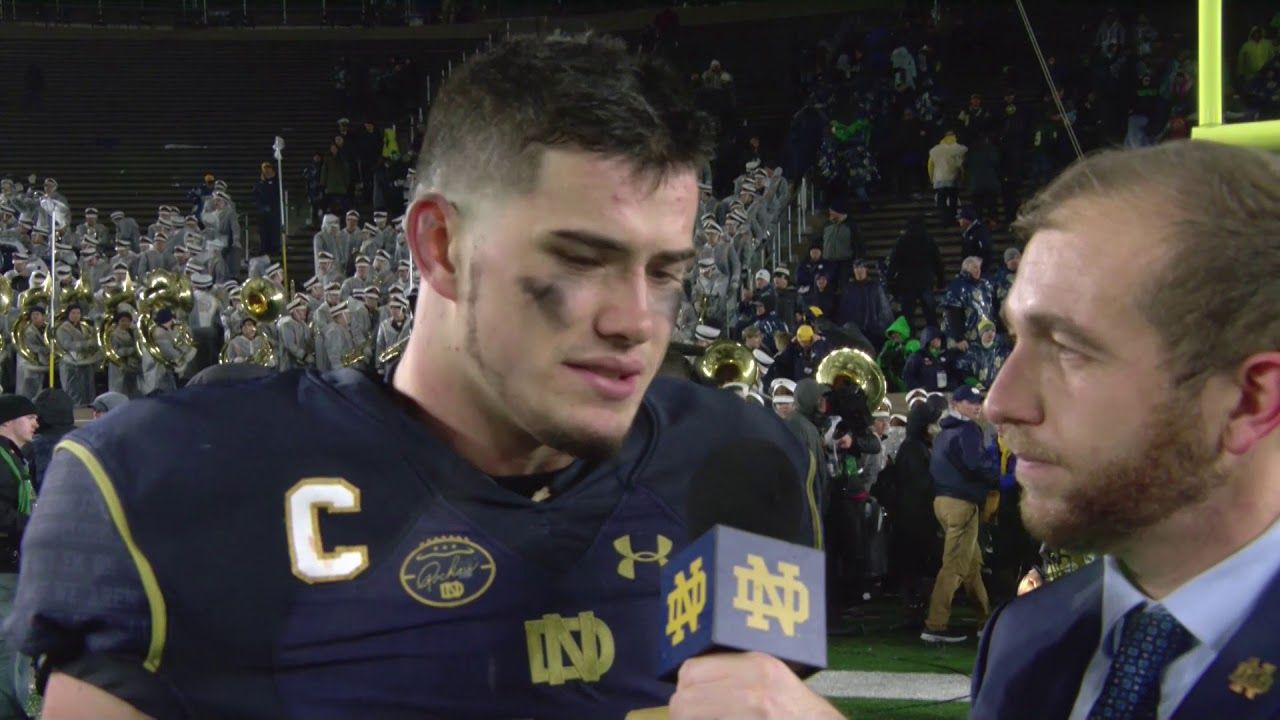 @NDFootball Drue Tranquill Post-Game On Field Interview - Navy (2017)