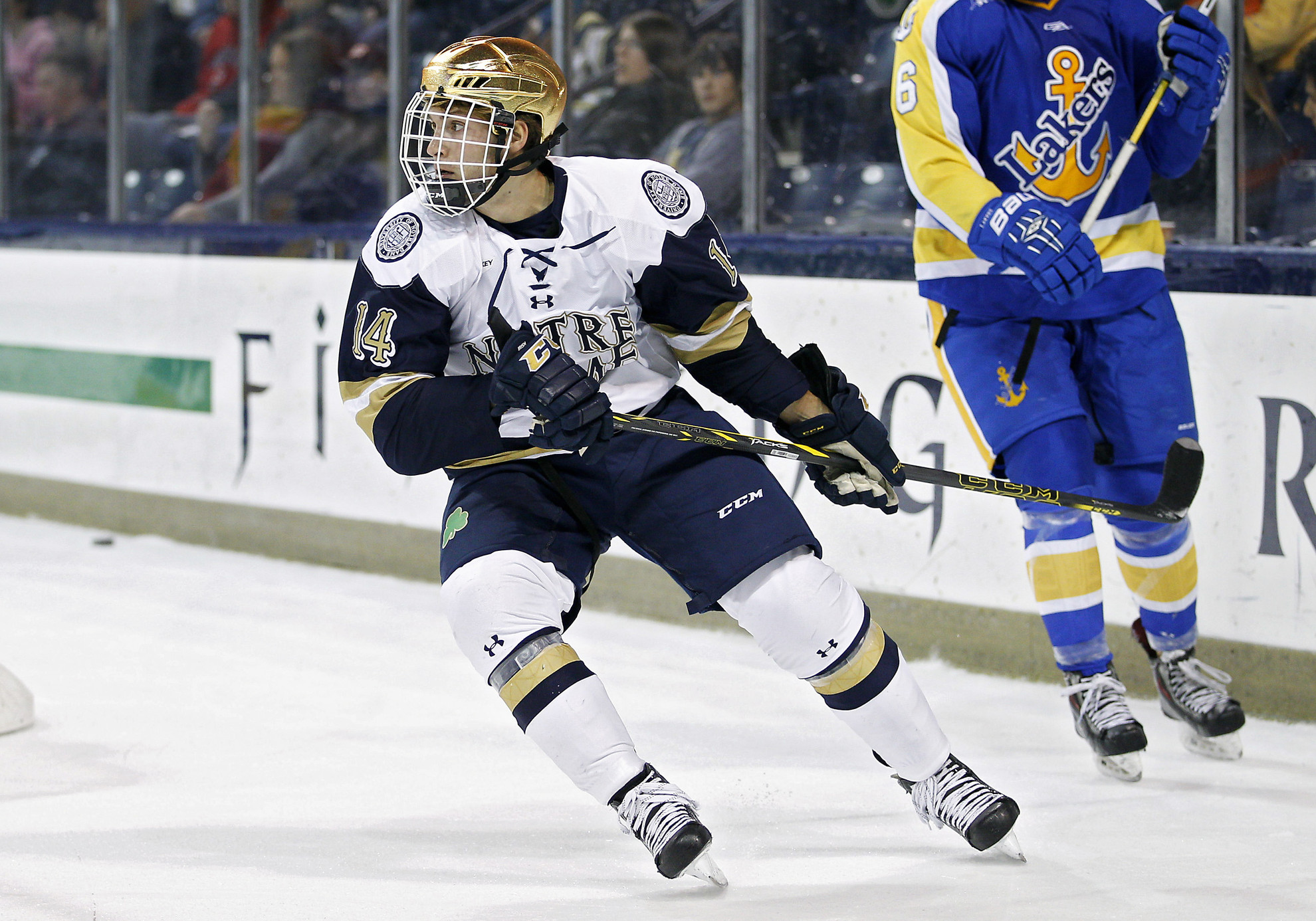 Irish Icers To Play Host To Vermont To Close Out Eight-Game Home Stand Junior left wing Thomas DiPauli has a goal and five assists for six points in his first six games.