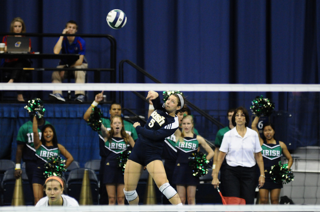 Notre Dame Volleyball vs. Kansas Notre Dame, Ind. (Purcell Pavilion) W, 3-1