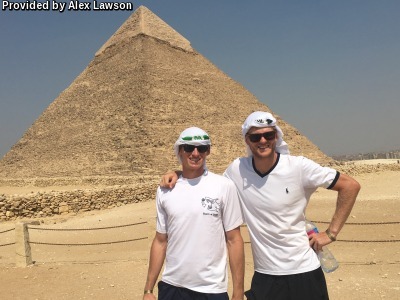 Lawson poses with Benjamin Lock during a trip to Egypt, during which the two played in four ITF tournaments.