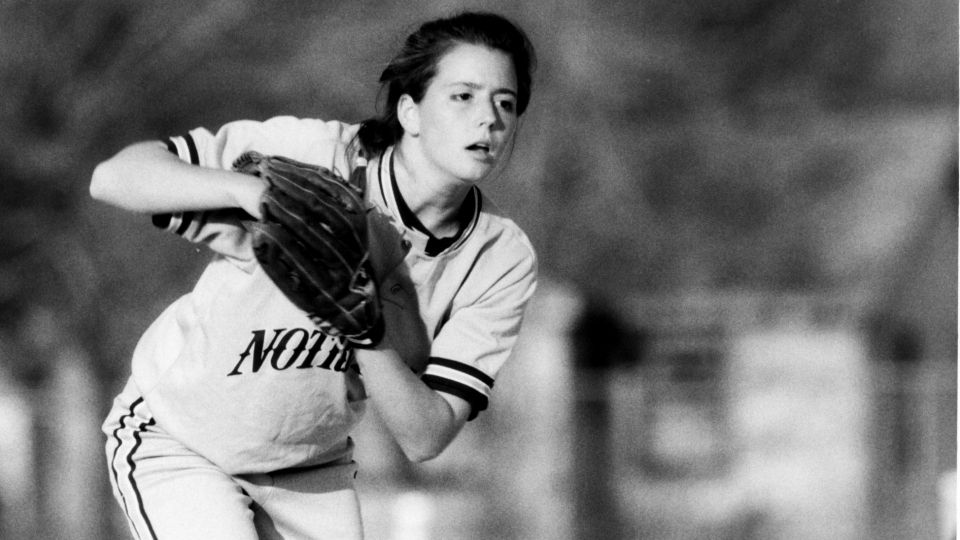 Staci Alford ('93) tossed a 13-inning complete game to seal the first MCC Tournament championship win for Notre Dame on April 22, 1990 against Saint Louis