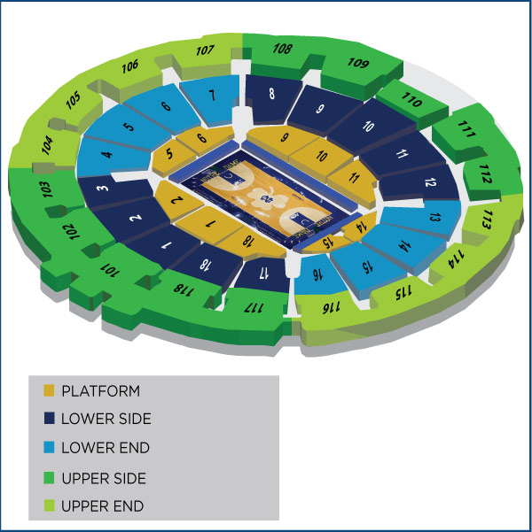 Purcell Pavilion Seating Notre Dame Fighting Irish Official Athletics Website