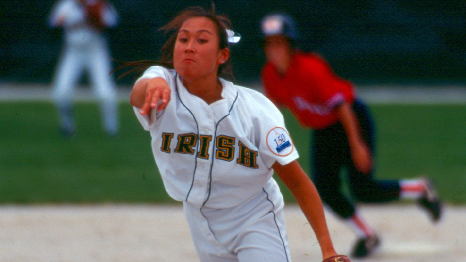 Terri Kobata ('96) became Notre Dame's first All-American when she was named to the NFCA All-America Third Team in 1994
