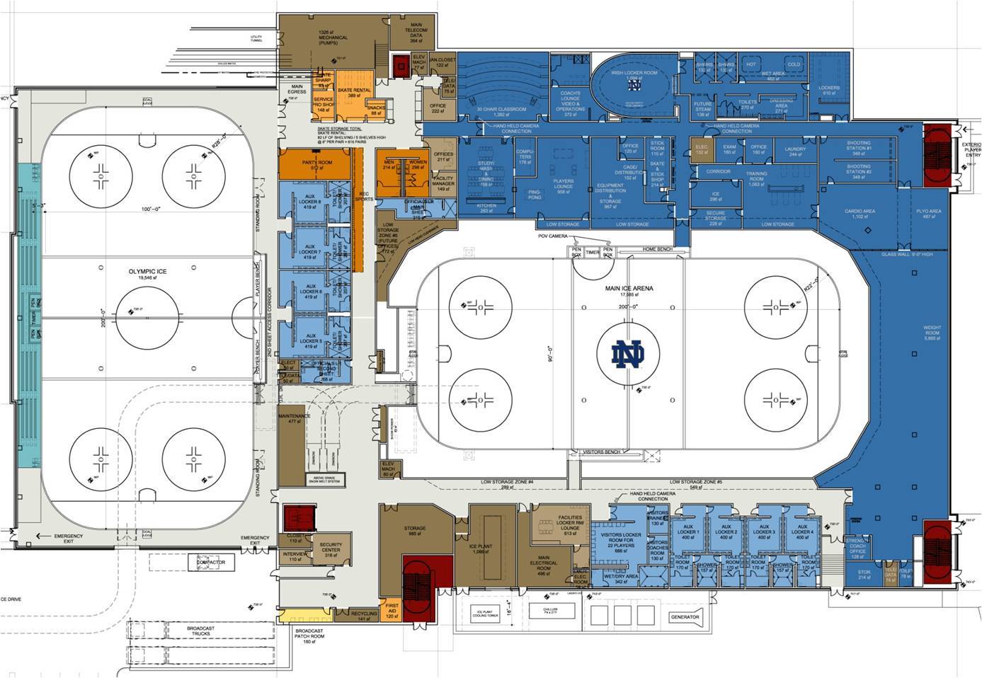 Compton Family Ice Arena Architectural Renderings – Ice Level – Notre