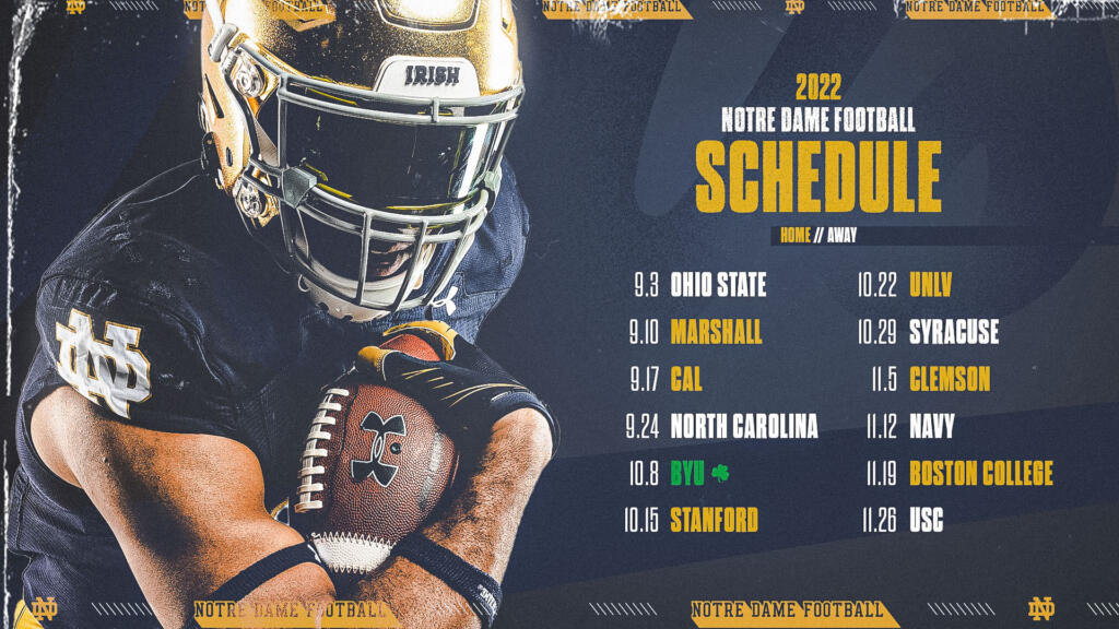 Notre Dame Announces 2022 Football Schedule – Notre Dame Fighting Irish –  Official Athletics Website